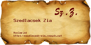 Szedlacsek Zia névjegykártya